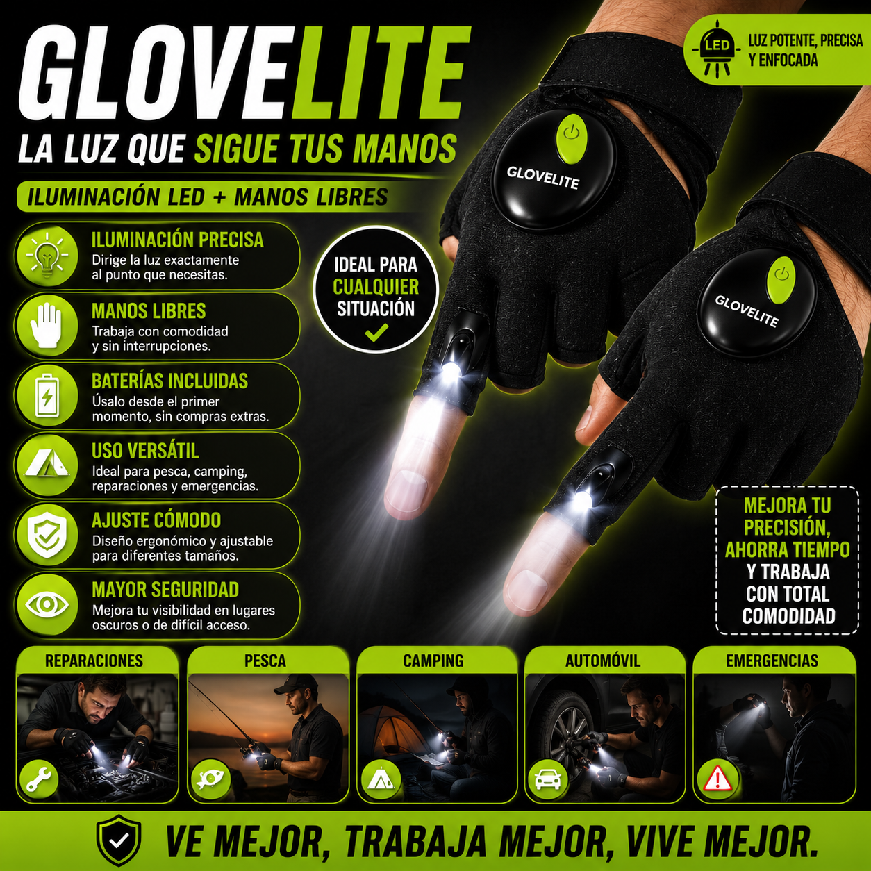 Guantes Linterna